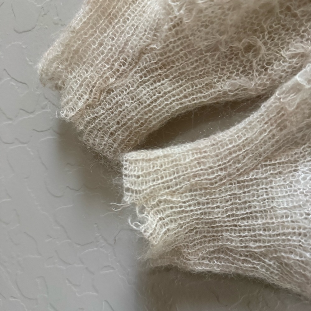 Free People Cream Lace Knit Top - Picture 4 of 7